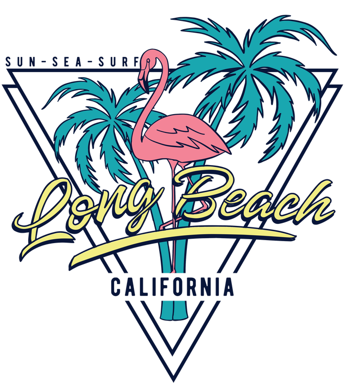 Long Beach California Retro Vibe Long Sleeve Shirt