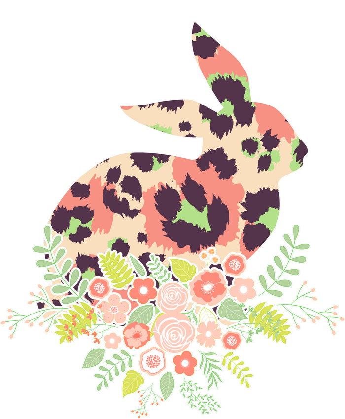 Stylish Leopard Pattern Easter Bunny T-Shirt