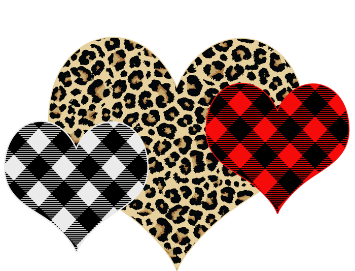 Cute Stylish Leopard Plaid Print Valentine Hearts Raglan Sleeve Pajama Set