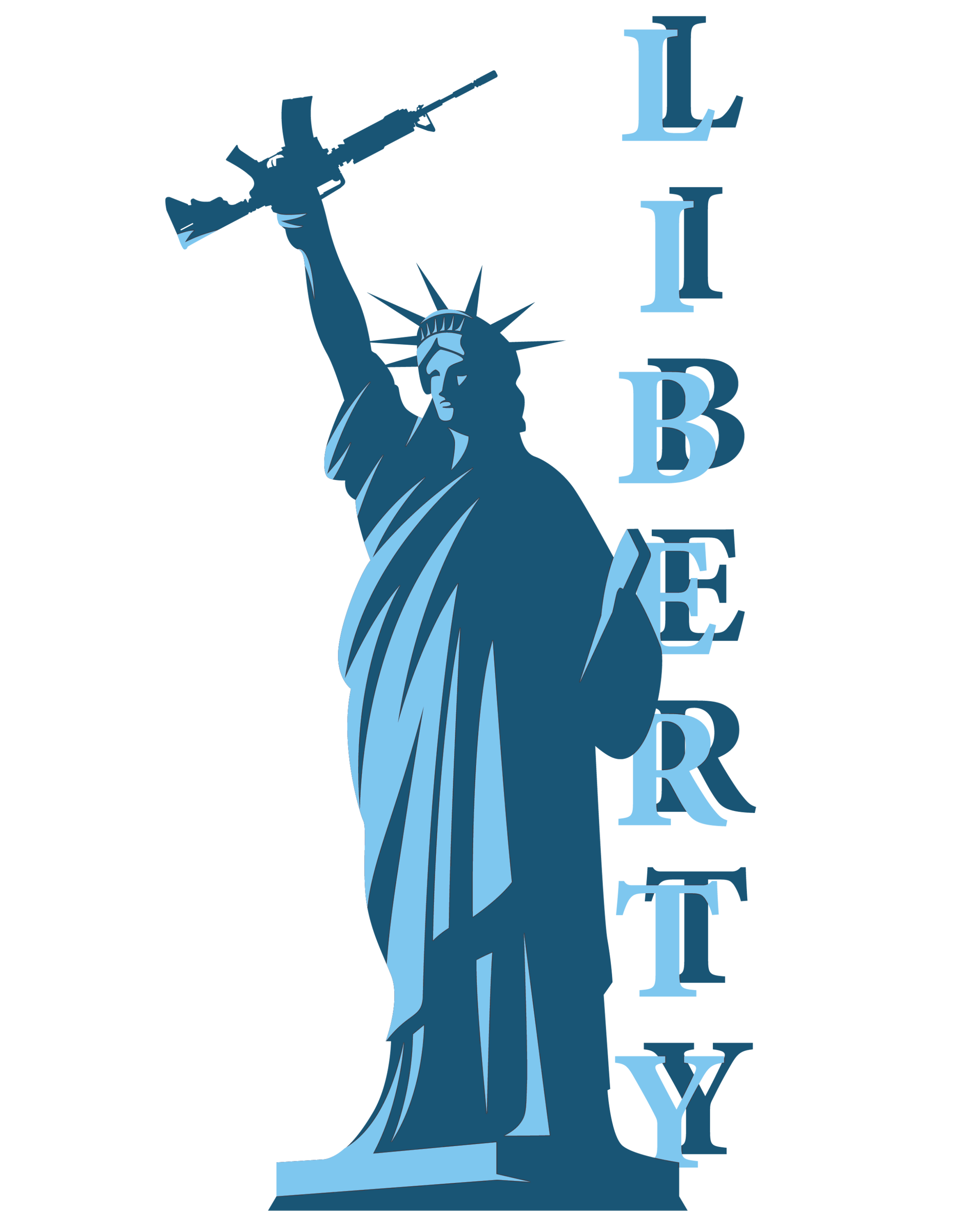 Stature Of Liberty Holding AR-15 Assault Rifle Magnet