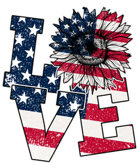 Love Sunflower Patriotic American Flag 4th Of July Premium T-Shirt