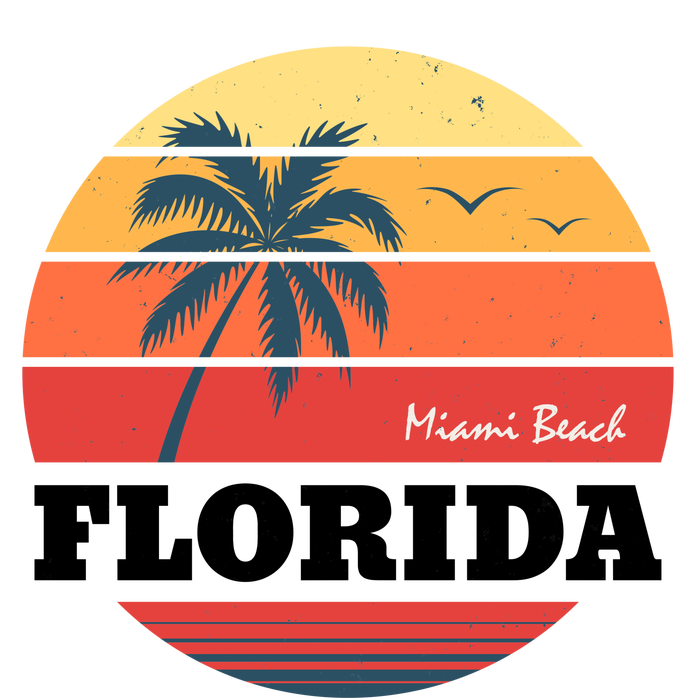 Miami Beach Florida Retro Circle T-Shirt