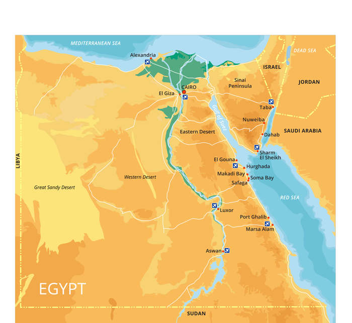 Map of Egypt Trucker Hat