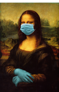 Mona Lisa Face Mas And Gloves Pandemic T-Shirt