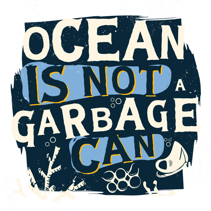 Ocean Is Not A Garbage Can Hooded Wearable Blanket