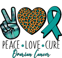 Peace Love Cure Ovarian Cancer Awareness Baseball Sleeve Shirt