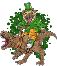 Funny St Patrick Pug On T-Rex Tall T-Shirt