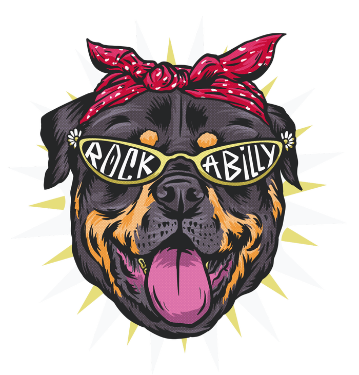 Rockabilly Rottweiler Dog Canvas