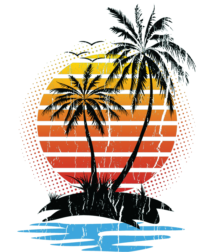 Retro Tropical Island Tall T-Shirt