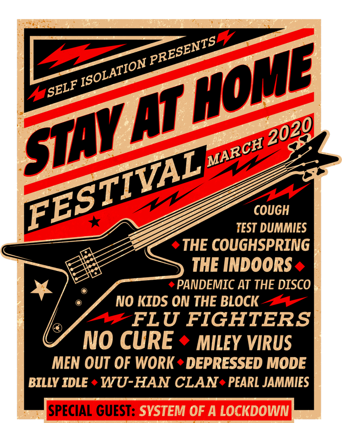 Stay At Home Festival Concert Poster Quarantine Raglan Sleeve Pajama Set