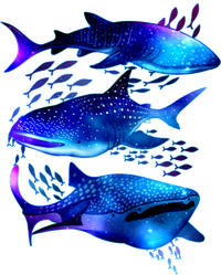 Outer Space Whale Sharks  T-Shirt