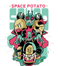 Squad Superhero Space Potato Baseball Sleeve Shirt