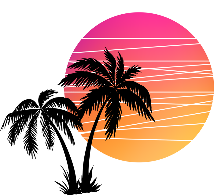 Sunset Palm Trees Women's V-Neck T-Shirt