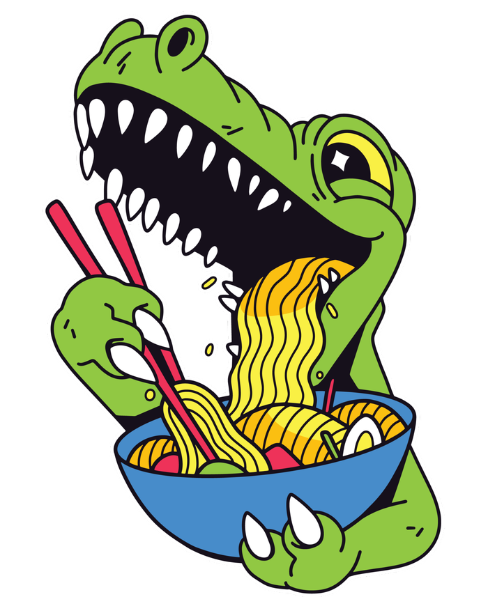 T-Rex Eating Ramen Women's T-Shirt