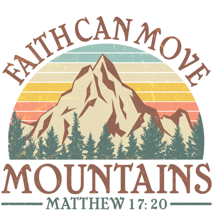 Vintage Faith Can Move Mountains Matthew 17:20 Pajama Set