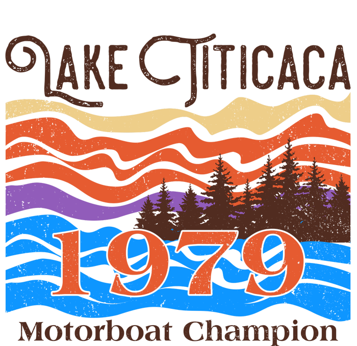 Vintage Lake Titicaca 1979 Motorboat Champion Premium Hoodie