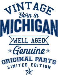 Vintage Born In Michigan Well Aged T-Shirt