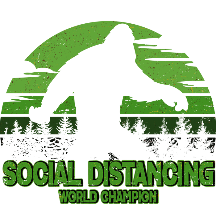 Retro Social Distancing World Champion Sasquatch 11oz Black Color Changing Mug