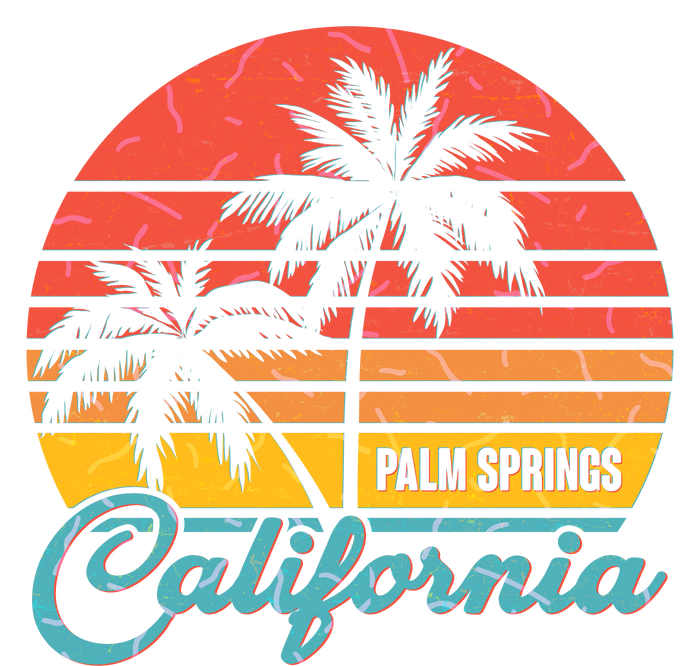 Vintage Sun Palm Trees Palm Springs California Trucker Hat