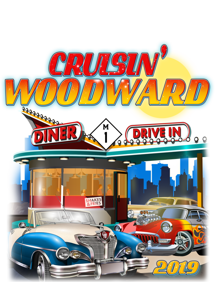 Cruisin' Woodward Diner Day time T-Shirt