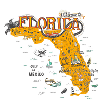 Welcome To Florida Cool Tourist Map Softstyle Adult Sport Polo