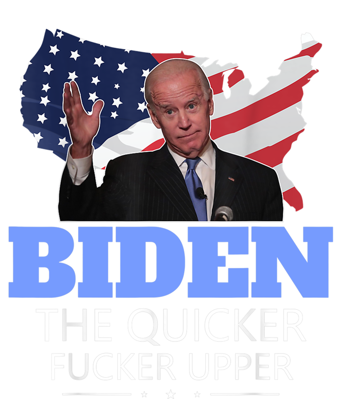 Biden The Quicker Fucker Upper Political Flat Bill Trucker Hat