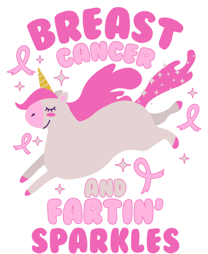 Funny Breast Cancer And Fartin' Sparkles Unicorn Women's T-Shirt