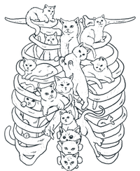 Human Skeleton Spine Cats V-Neck T-Shirt