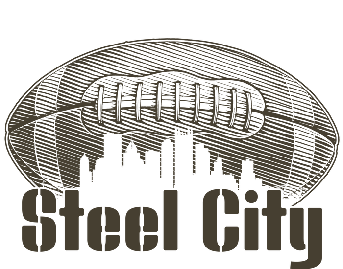 Steel City Pittsburg Skyline Football T-Shirt