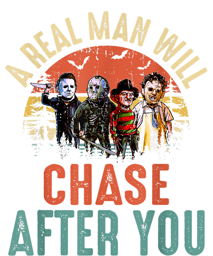 Vintage Real Man Will Chase After You Halloween Character Women's Crop Top Tee