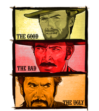 The Good, The Bad, & The Ugly Blondie, Tuco And Angle Eyes Kids Tie-Dye T-Shirt