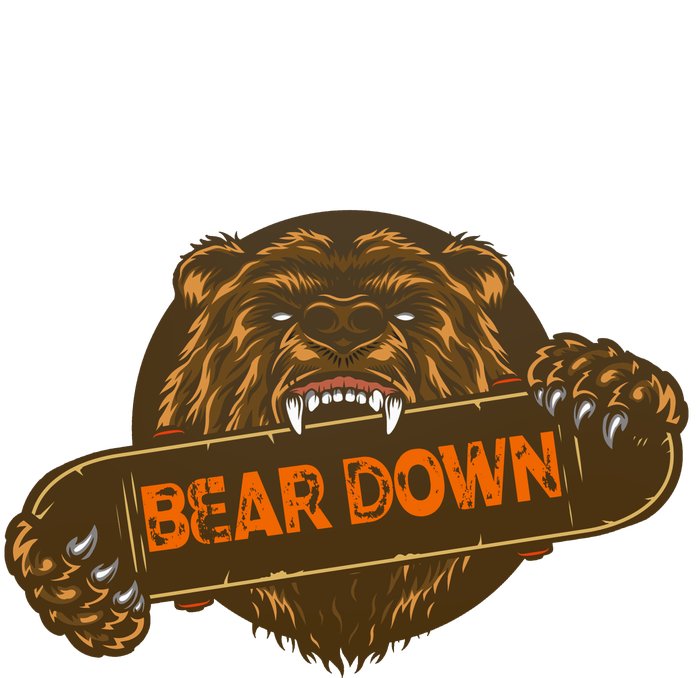 Bear Down Brown Bear Bumper Sticker