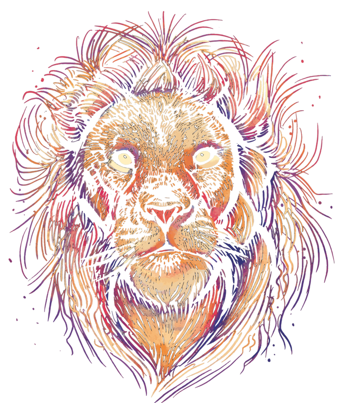 Colorful Lion Abstract T-Shirt