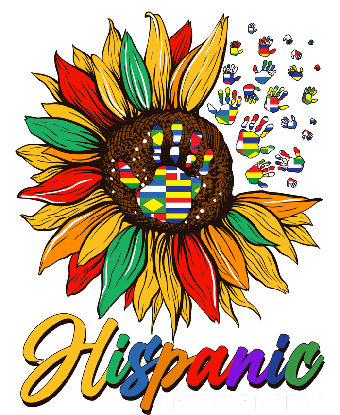 Hispanic Heritage Month Sunflowers Flags Magnet