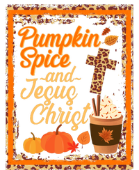 Pumpkin Spice And Jesus Christ Autumn Fall Leopard Print Poster