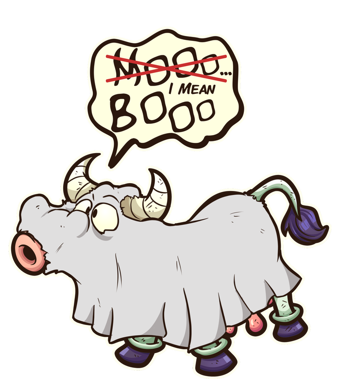 Funny Halloween Cow Moo I Mean Boo Sustainable Beanie