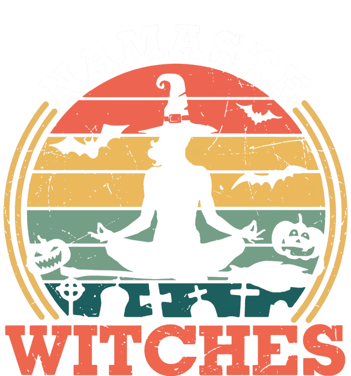 Namaste Witches Meditation Halloween Design Dry Zone Grid Polo