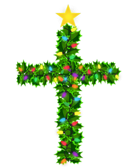 Christmas Tree Holly Cross Premium T-Shirt