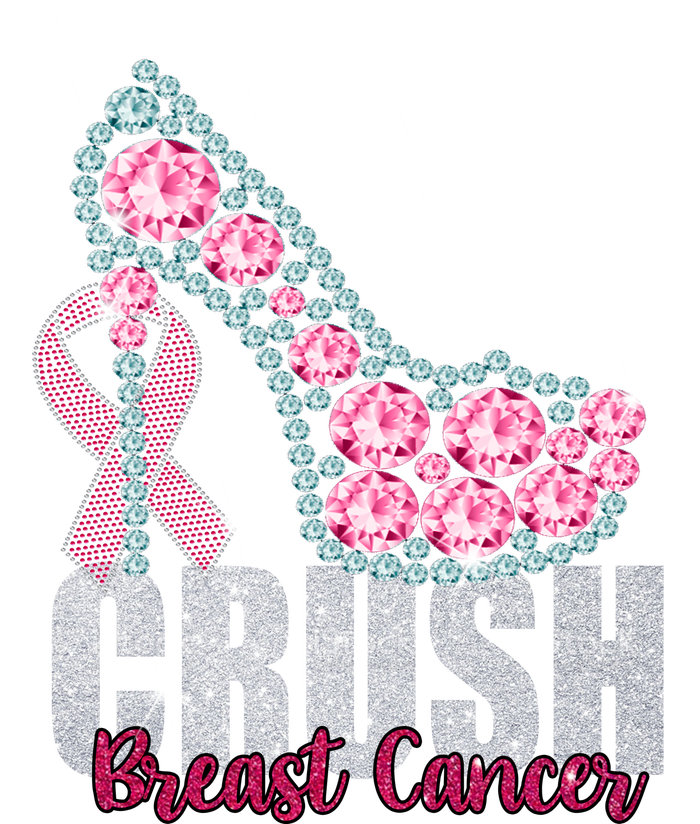 Crush Breast Cancer Cute Sparkly Design Women's Crop Top Tee