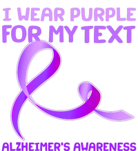 I Wear Purple For My Personalize Text Alzheimer's Awareness Women's V-Neck T-Shirt