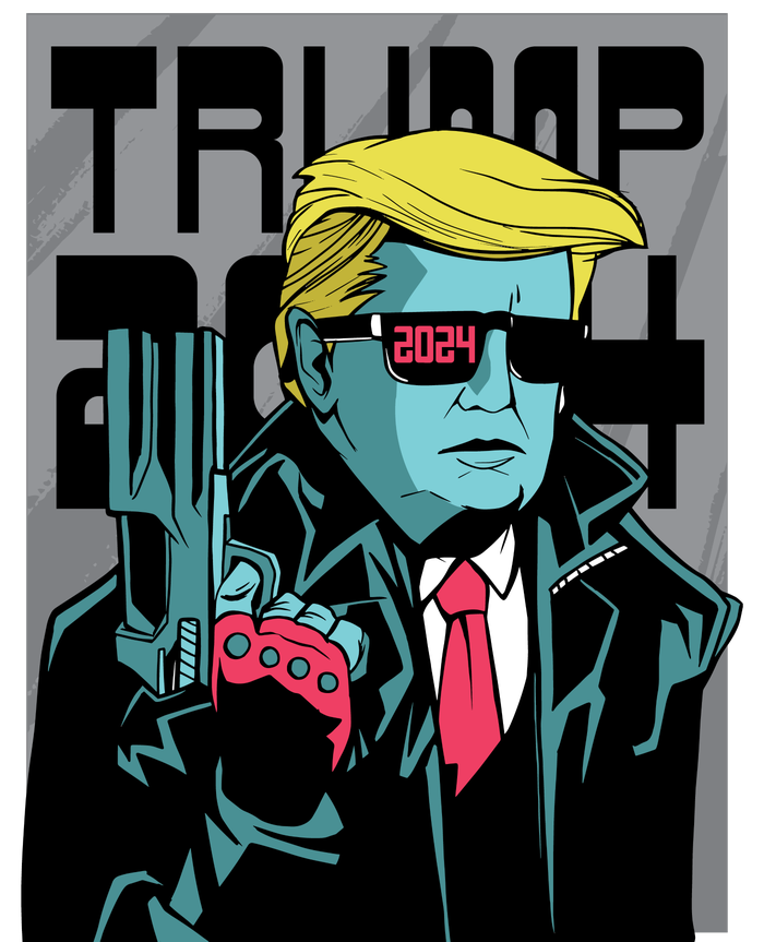 Trump 2024 Comic Cover Full-Length Apron With Pockets