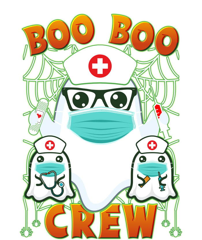 Funny Halloween Ghost Nurse Boo Boo Crew Short Acrylic Beanie