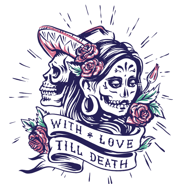 With Love Till Death Day Of The Dead Button