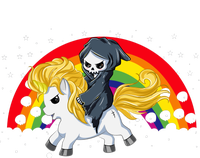 Cute Scary Ghost Face Skull Reaper On Golden Unicorn Rainbow Kids T-Shirt