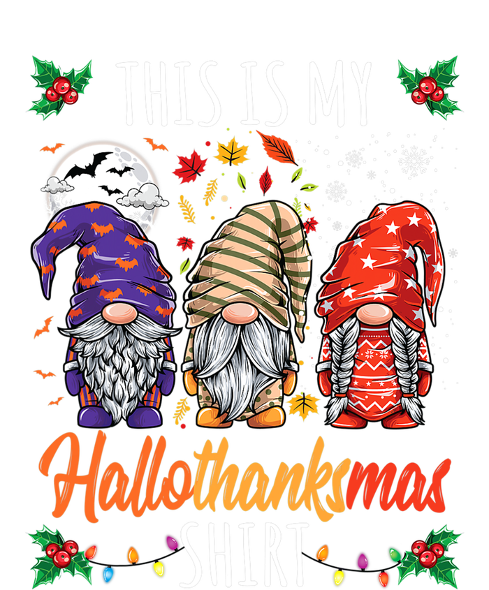 Halloween Thanksgiving Christmas Funny Hallothanksmas Gnomes Women's T-Shirt