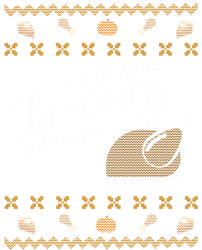 Poor Some Gravy In Me Ugly Sweater Thanksgiving Pom Pom 12in Knit Beanie