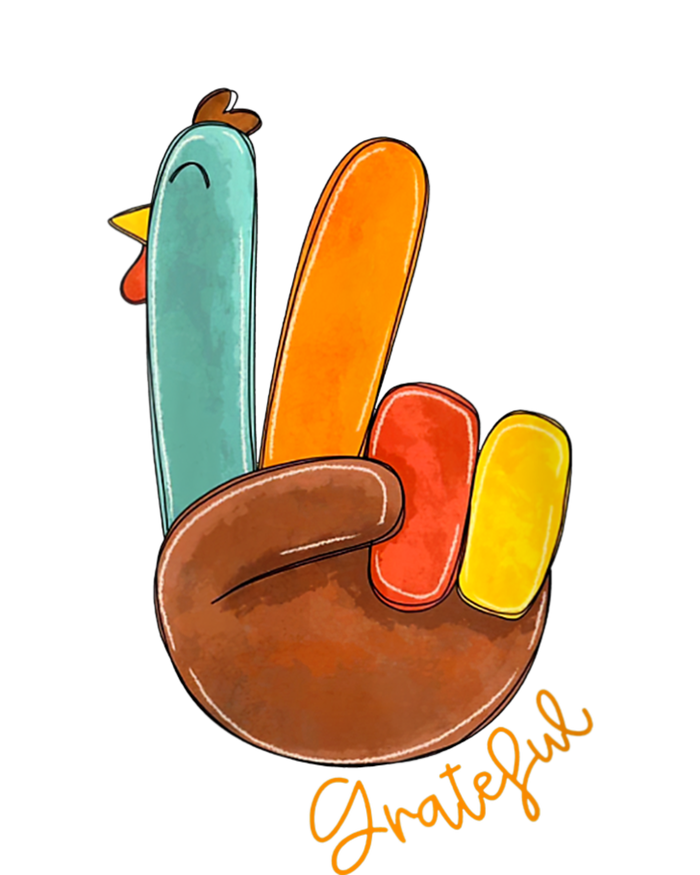 Womens Peace Love Turkey Grateful Turkey Hand Sign Thanksgiving Button