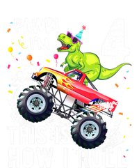 Kids T Rex Dinosaur Monster Truck 4th Birthday Boys And Girls Youth Performance Sprint T-Shirt