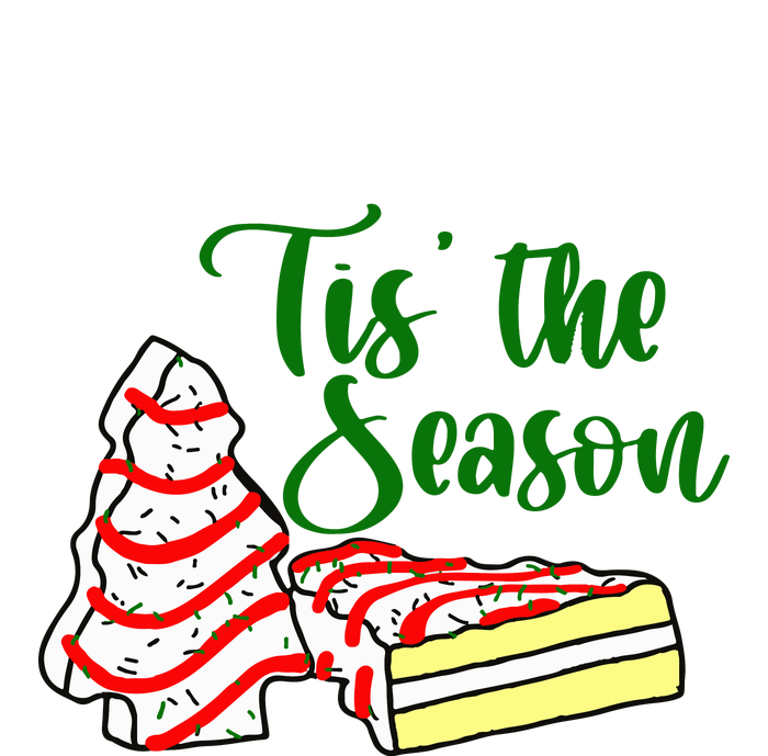 Little Tis' The Season Christmas Tree Cakes Debbie Becky Jen TShirt Women's Long Sleeve Flannel Pajama Set 