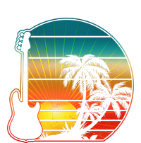 Retro Vintage Guitar Sunset Sunrise Island Poster